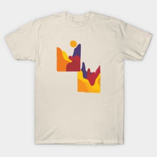 Color block mountain T-Shirt